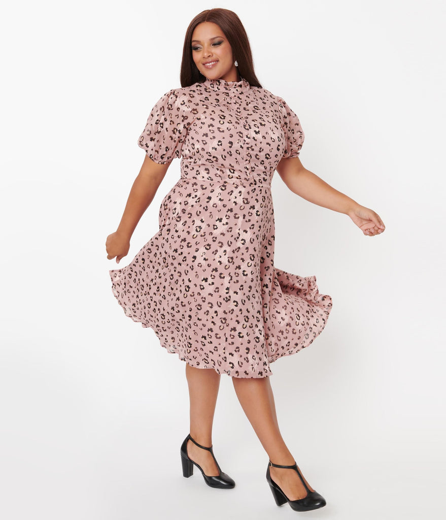 Pink ☀ Leopard Print Leota Swing Dress